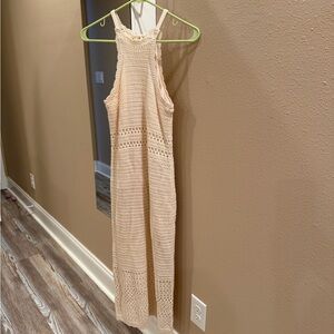 Arizona Jean Company Cream Crochet Backless Dress